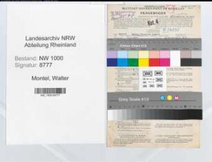 Entnazifizierung Walter Montel, geb. 21.02.1893 (Steuerberater)