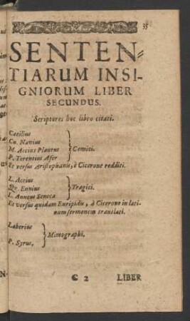 Sententiarum Insigniorum Liber Secundus