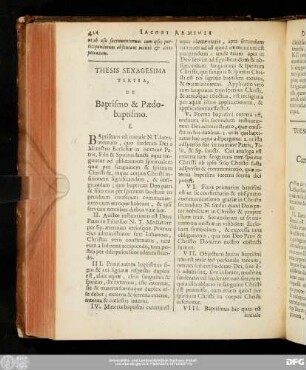 Thesis Sexagesima Tertia, De Baptismo & Paedobaptismo.