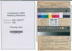 Entnazifizierung Karl Penning , geb. 14.04.1901 (Postschaffner)