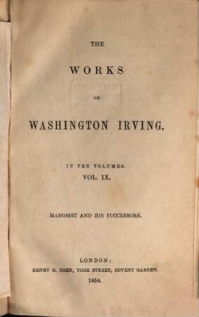 The works of Washington Irving, IX