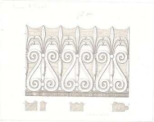 Klenze, Leo von; Rom (Italien); Ornamente an Werken Canovas - Detail, Schnitt