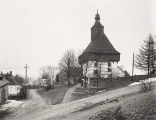 Großrückerswalde, Ortsansicht : Großrückerswalde. Ortsansicht mit Dorfkirche von Ostsüdosten