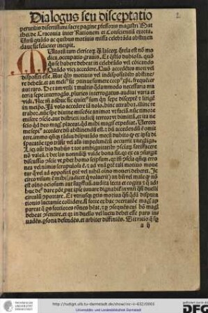 Multorum tam clericorum quam laicorum querela est non modica occupatio gravis et questio dubiosa, quomodo quis se habere debeat in celebrando vel communicando...