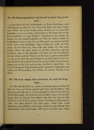 Wie Tiil Eulenspiegel geboren und dreimal an einem Tage getauft ward...