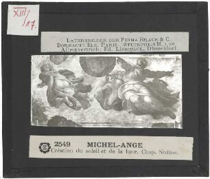 Rom, Vatikan, Sixtinische Kapelle,Michelangelo, Deckengemälde der Sixtinischen Kapelle,Michelangelo, Sixtinische Kapelle, Die Erschaffung von Sonne, Mond un Planeten : Die Erschaffung von Sonne, Mond und Planeten