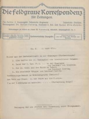 2.1916: Zeitungsdienst Feldgrau