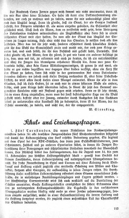 Schul- und Erziehungsfragen.