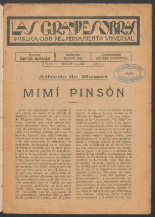 1922000600: Mimí Pinsón : obra completa