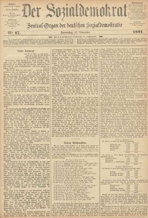 No 47. Donnerstag, 17. November. 1881.