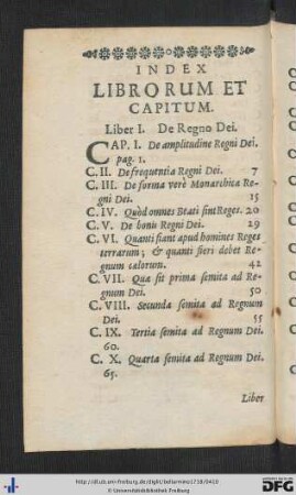 Index Librorum Et Capitum.