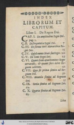Index Librorum Et Capitum.