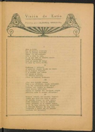 Visión de Estío : Poesía