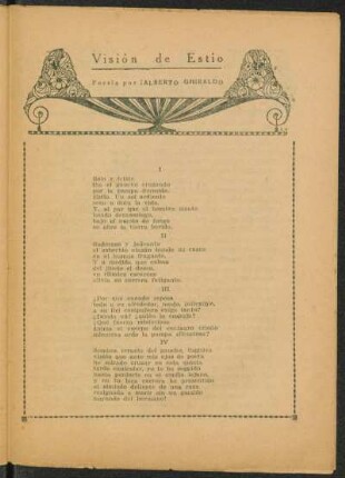 Visión de Estío : Poesía