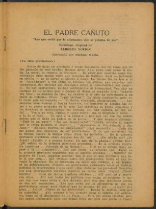 El padre cañuto : monólogo, original