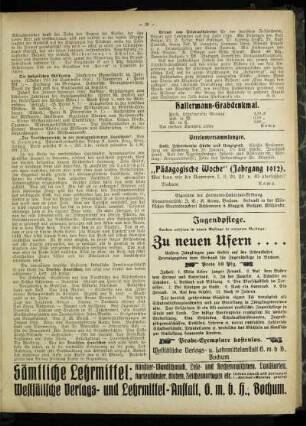 "Pädagogische Woche" (Jahrgang 1912)