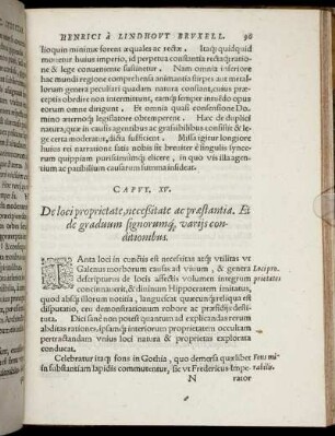 Caput XV. De loci proprietate, neceßitate ac præstantia. [...]