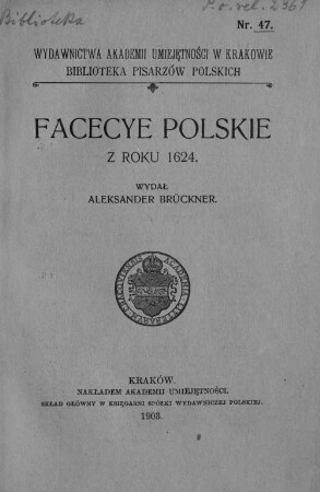 Facecye polskie z roku 1624