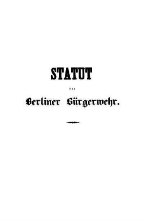 Statut der Berliner Bürgerwehr
