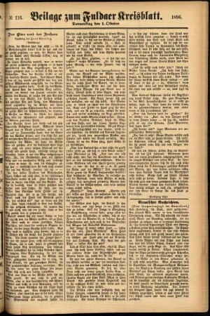 Zweite Ausgabe vom Donnerstag, den 01. Oktober 1896.