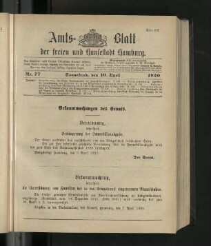 No. 77, 10. April 1920