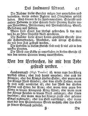 Von den Verbrechen, die mit dem Tode gestraft werden.