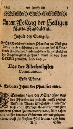 ... Theil Der Vbung- vnd Betrachtungen, Vor- vnd nach der Allerheiligsten Communion, 4,2. Welcher in sich begreifft die übrigen Kirchen-Fest