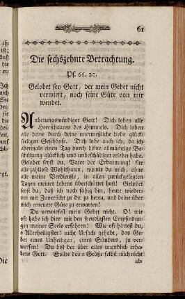 Die sechszehnte Betrachtung