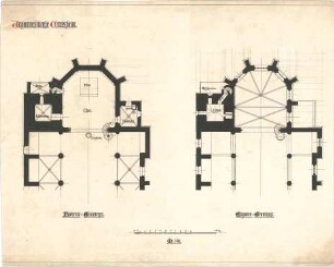 Dolmetsch, Heinrich; Crailsheim; Ev. Johanneskirche, Restaurierung - Grundriss EG; Emporen (Grundriss)