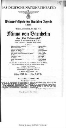 Minna von Barnhelm oder "Das Soldatenglück"