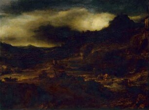 Berglandschaft mit Wassermühle