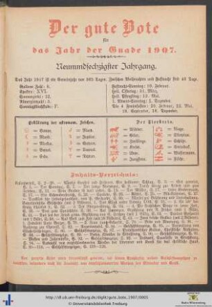 Der gute Bote für das Jahr der Gnade 1907.