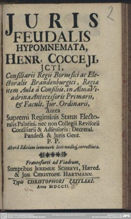 Iuris Feudalis Hypomnemata
