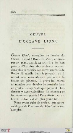 Oeuvre d’Octave Lioni
