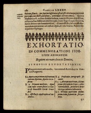 Exhortatio In Commemoratione Fidelium Animarum.