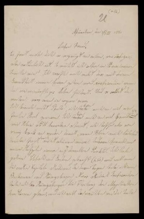 Nr. 1: Brief von Luigi Bianchi an Adolf Hurwitz, München, 16.3.1880