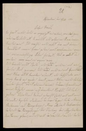 Nr. 1: Brief von Luigi Bianchi an Adolf Hurwitz, München, 16.3.1880
