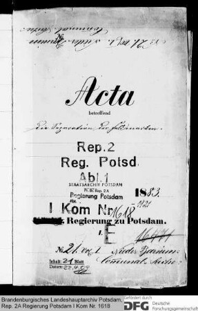 Separation der Feldmarken im Kreis Niederbarnim