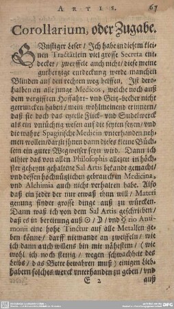 Corollarium, oder Zugabe.