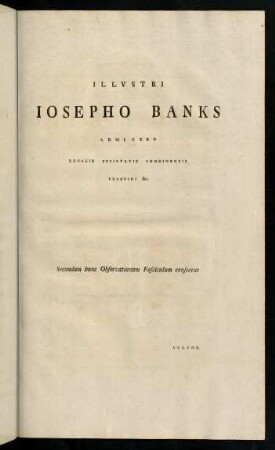 3-4, Illustri Josepho Banks Armigero Regalis ...