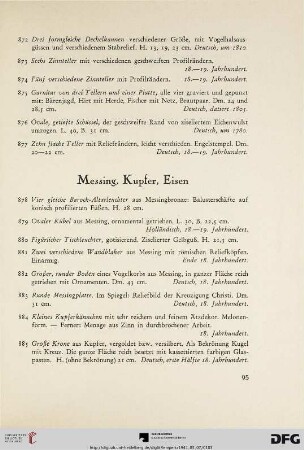 Messing, Kupfer, Eisen (Nr. 878-889)