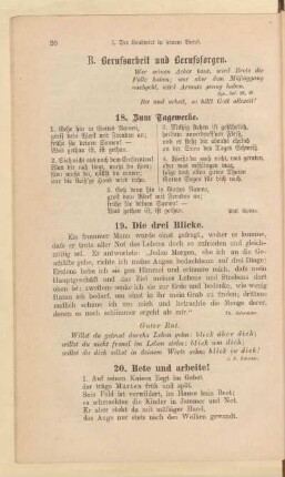 B. Berufsarbeit und Berufssorgen