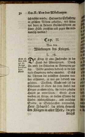Cap. II. Von den Würkungen des Krieges