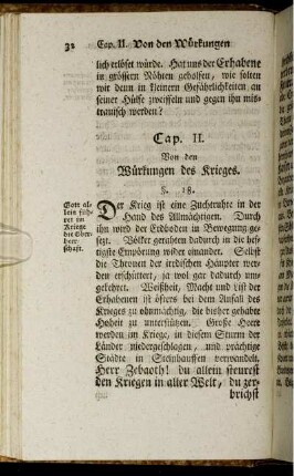 Cap. II. Von den Würkungen des Krieges