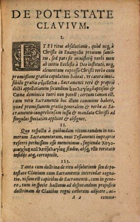 Capita complectantia usitatam ecclesiae doctrinam de clavibus regni coelorum