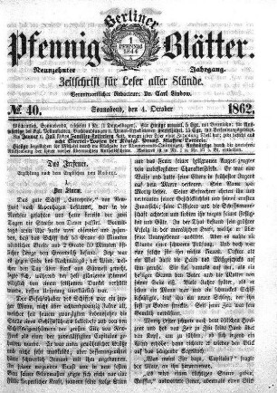 No. 40, Sonnabend, den 4. October