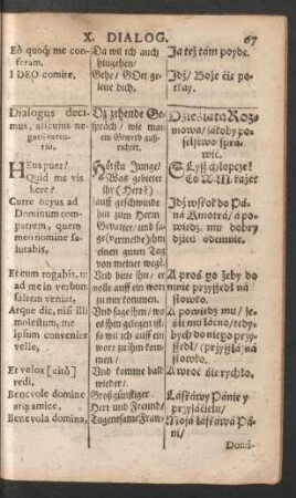 Dialogus decimus = Dz zehende Gespräch = Dziesiata Rozmowa