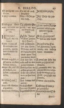 Dialogus decimus = Dz zehende Gespräch = Dziesiata Rozmowa