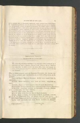 XVII. Chronologia Vetusta Ab Anno 880 Ad Annum 1430.