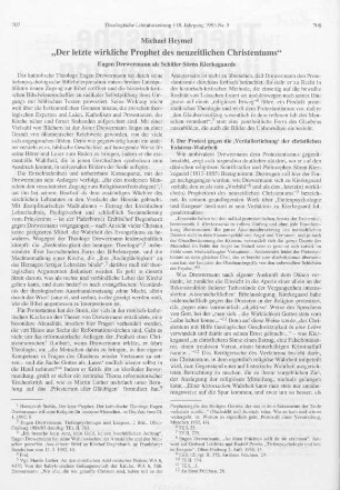 707 - 718 "Der letzte wirkliche Prophet des neuzeitlichen Christentums"